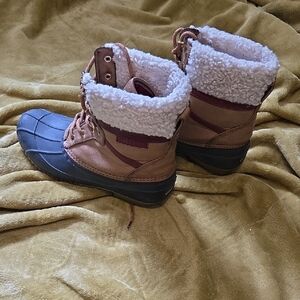 Tommy Hilfiger Tan and Black Winter Boots